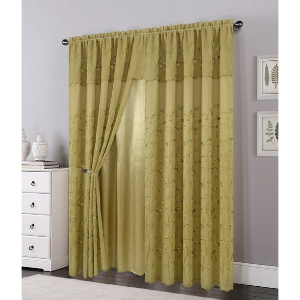 Dining Room or Bedroom New # Nina Fancy Linen 2 Panel Rod Pocket Curtain Drapes Embroidery Modern Jacquard Curtain Set with Attached Sheer Backing Valance and Tassels for Living Room Burgundy Dining Room or Bedroom New # Nina Fancy Linen 2 Panel Rod Pocket Curtain Drapes Embroidery Modern Jacquard Curtain Set with Attached Sheer Backing Valance and Tassels for Living Room Burgundy